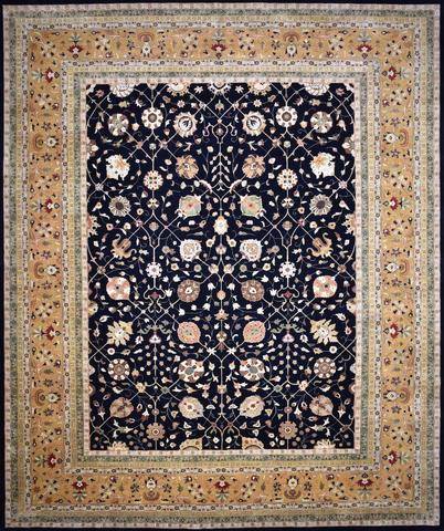 Ferahan Tabriz Black/Gold, 12′1″ × 14′8″