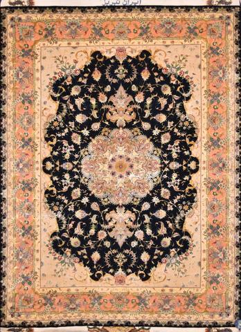 Persian Tabriz Black, 5′0″ × 6′10″