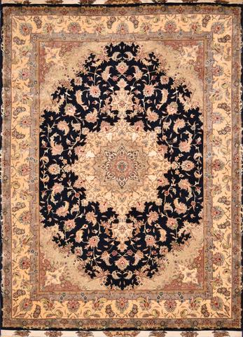 Persian Tabriz Black, 4′10″ × 6′8″