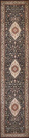 Shalimar Kashan Black, 2′6″ × 12′0″
