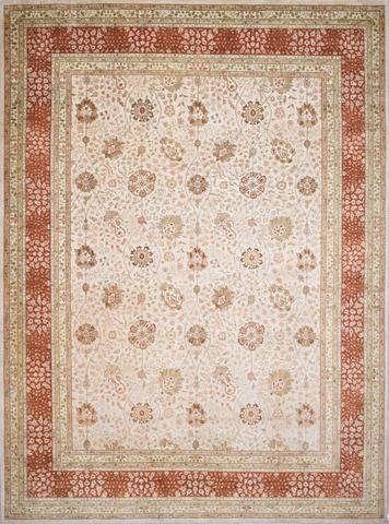 Tabriz Jaash Ivory & Rust, 9′0″ × 12′3″