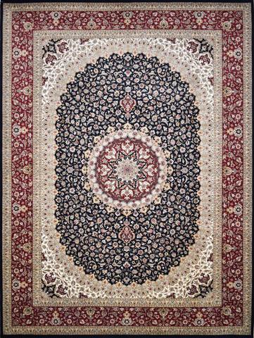 Tabriz Meermukhtar Black & Burgundy, 9′1″ × 12′2″