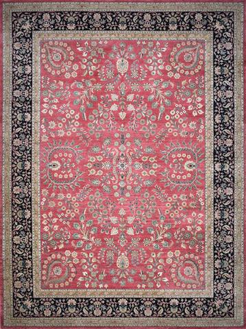 Sarouk Berry / Black, 4′1″ × 6′1″