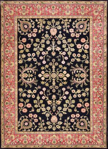 Amritsar Sarouk Black/Rose, 4′1″ × 5′10″