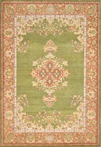 Amritsar Oushak Green/Camel, 4′2″ × 6′0″