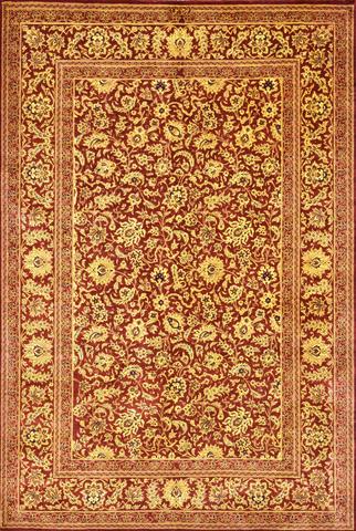 Persian Qum Khaleji Red, 3′3″ × 4′9″
