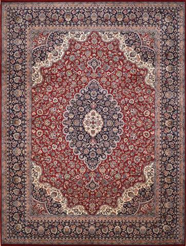 Kashan Ilyas Red & Navy, 9′2″ × 12′3″