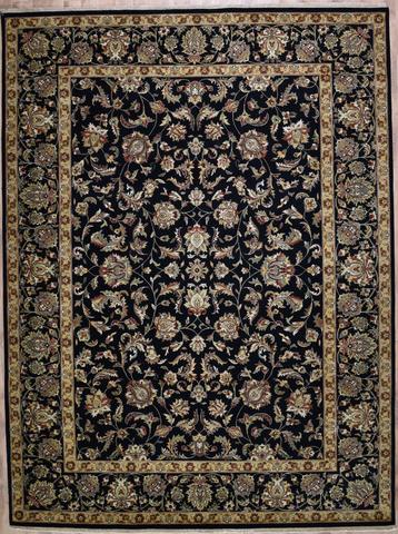Mirzapur Kashan MZP2003E Black/Black, 9′0″ × 12′0″