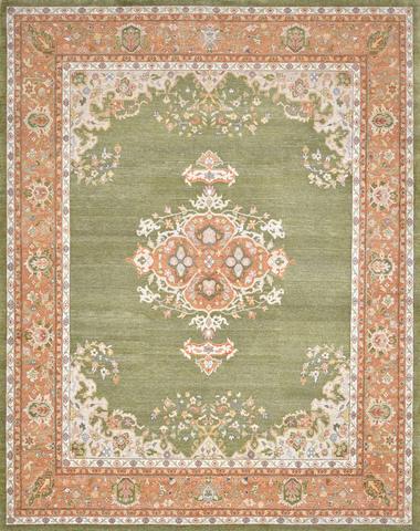 Oushak Green / Camel, 5′5″ × 7′10″