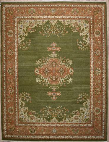 Amritsar AMT102A Green/Camel, 9′0″ × 11′10″