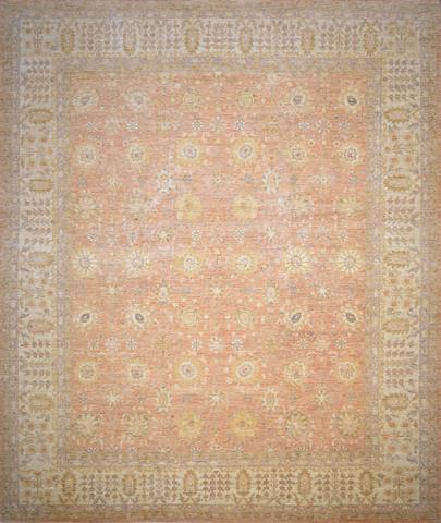 Sultanabad 11 Salmon & Gold, 12′3″ × 14′7″