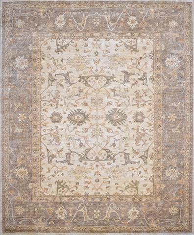 Ouushak SRD1804 Cream & Khaki, 7′10″ × 9′8″