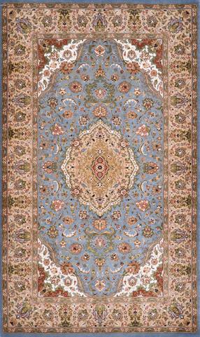 Noor Tabriz Surkhab L.Blue/Gold, 3′0″ × 5′1″