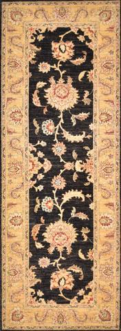 Peshawar Oushak Black/Gold, 2′10″ × 7′10″