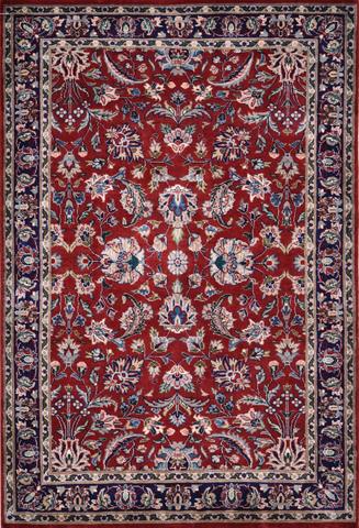 Shalimar Kashan Majeed Red/Navy, 2′7″ × 3′9″