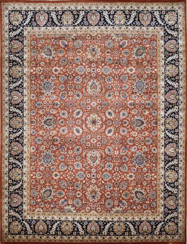 Tabriz Balouchi Rust & Navy, 7′11″ × 10′6″