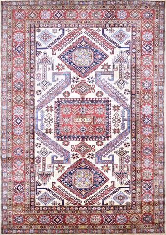 Super Kazak Beige & Red, 5′9″ × 8′2″