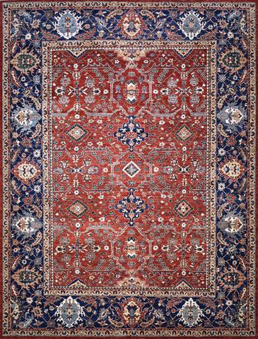 Khyber Tabriz Red & Navy, 8′10″ × 11′8″
