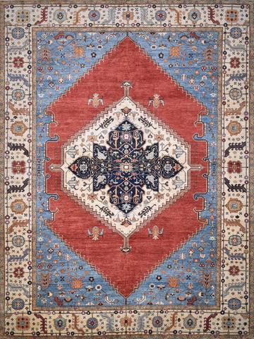 Khyber Tabriz Rust & Beige, 9′10″ × 13′2″