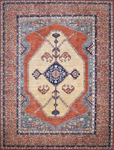 Khyber Tabriz Beige & Rust, 8′11″ × 11′9″
