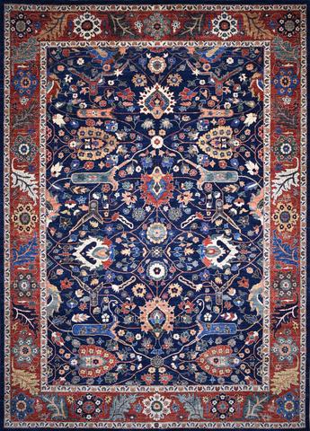Khyber Tabriz Navy & Red, 10′1″ × 14′1″