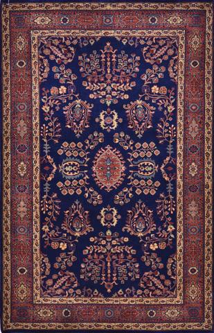Ferahan Sarouk Navy/Rust, 3′1″ × 4′10″