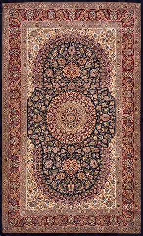 Noor Isfahan Navy, 3′1″ × 5′1″