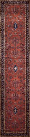 Ferahan Sarouk Rust/Navy, 2′6″ × 11′8″