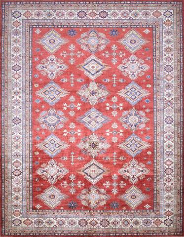 Super Kazak Red & Ivory, 9′1″ × 11′9″