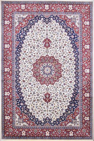 Tabriz Ishaaq Ivory & Red, 6′0″ × 9′1″