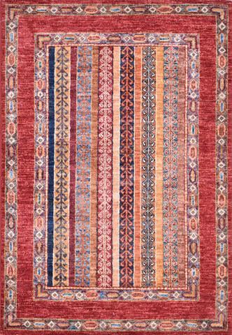 Choeb Rang Shawl Red, 2′8″ × 3′10″