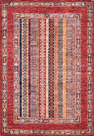 Choeb Rang Shawl Red, 2′8″ × 3′10″