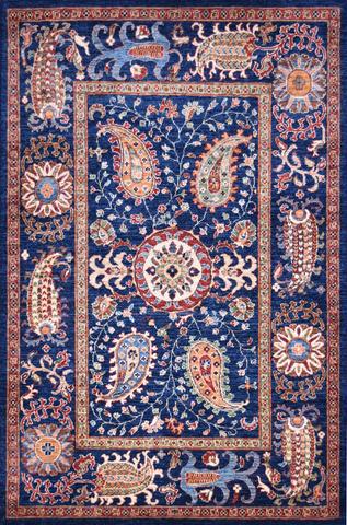 Choeb Rang Suzani Blue, 4′2″ × 6′4″