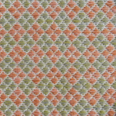 India rug, Green / Tangerine, 9′0″ × 12′0″