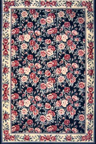 Floral Black, 6′0″ × 9′0″