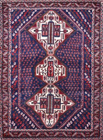 Persian Afshar Blue/Red, 4′0″ × 5′6″