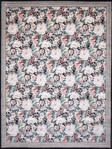 Floral Black, 9′0″ × 12′1″