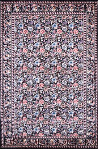 Floral Hina Black, 4′8″ × 7′1″