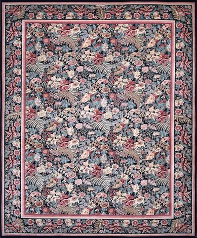Floral Tapestry Navy, 8′3″ × 9′10″