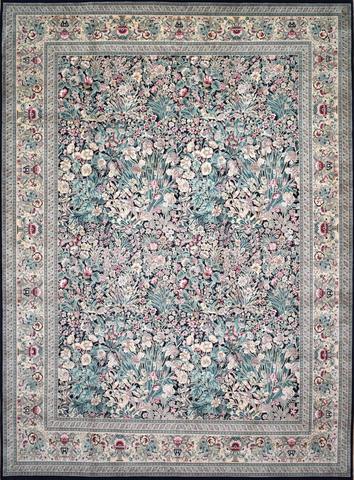Floral Inqilab Black & Gold, 10′2″ × 13′11″