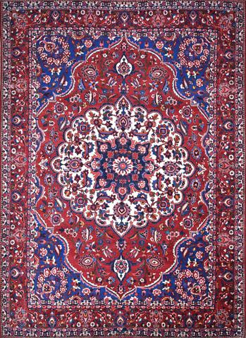 Persian Bakhtiari Saman Red, 9′4″ × 12′10″