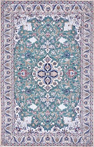 Persian Nain Green, 4′2″ × 6′8″